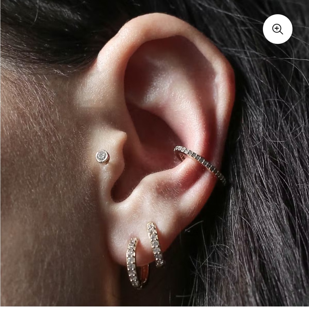 Maison Miru Tiny Crystal Threaded Flat Back Earri… - image 3